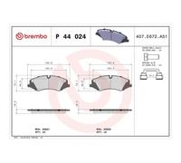 Brembo Plaquettes de frein P 44 024 pour Land Rover Range Rover III / Discovery IV