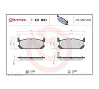 Brembo Plaquettes de frein P 49 031 pour Mazda MX-5 II