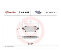 Brembo Plaquettes de frein P 49 051 arrière pour Mazda 6 – Jeu de 4