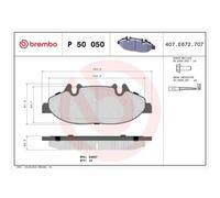 Plaquettes de frein P 50 050 BREMBO pour MERCEDES-BENZ VITO / MIXTO Fourgon