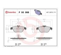 Brembo Plaquettes de frein P 50 068X pour Mercedes‑Benz Classe C / Classe C Coupé
