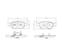 1x Kit de plaquettes de frein, frein à disque BREMBO P 50 106 convient pour