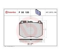 Jeu de plaquettes de frein BREMBO P 50 120, avant