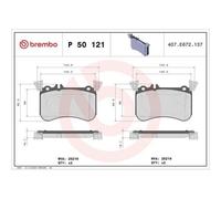 1x Kit de plaquettes de frein, frein à disque BREMBO P 50 121 convient pour