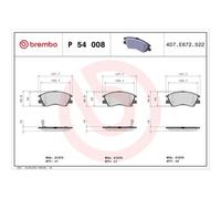 Brembo Kit de plaquettes de frein P 54 008 – Frein à disque pour MITSUBISHI SOUEA