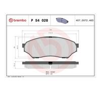 Brembo Kit de plaquettes de frein P 54 028 – frein à disque – 1x