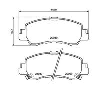 Brembo Plaquettes de frein P 54 061 - Kit frein à disque avant pour Mitsubishi Eclipse Cross