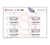 1x Kit de plaquettes de frein, frein à disque BREMBO P 54 065 convient pour
