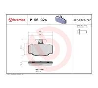 Brembo Plaquettes de frein P 56 024 pour Nissan Primera Hatchback – arrière, jeu de 4