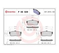 Brembo Plaquettes de frein P 56 029 pour NISSAN INFINITI