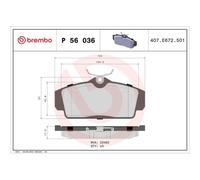 Brembo P56036 Plaquettes de Frein Avant