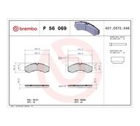 1x Kit de plaquettes de frein, frein à disque BREMBO P 56 069 convient pour