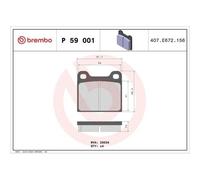 1x Kit de plaquettes de frein, frein à disque BREMBO P 59 001 convient pour