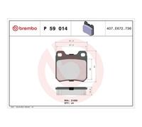 Plaquettes de frein P 59 014 BREMBO pour OPEL SAAB