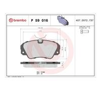 Brembo – Jeu de 4 plaquettes de frein P 59 016 – Réf. 112P59016