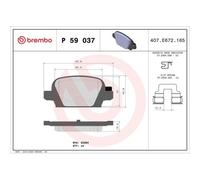 Brembo Kit de plaquettes de frein P 59 037 – pour frein à disque – 1x