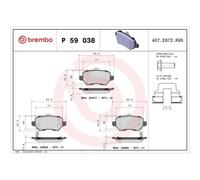 1x Kit de plaquettes de frein, frein à disque BREMBO P 59 038X convient pour