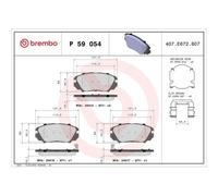 Brembo Kit de plaquettes de frein avant P 59 054X pour SAAB OPEL CHEVROLET BENTLEY