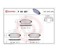 1x Kit de plaquettes de frein, frein à disque BREMBO P 59 087 convient pour