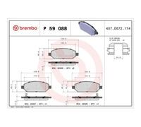 Brembo Plaquettes de frein P 59 088 pour OPEL VAUXHALL