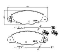 1x Kit de plaquettes de frein, frein à disque BREMBO P 61 061 convient pour