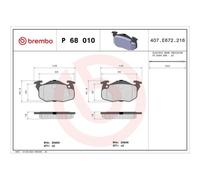 Plaquettes de frein P 68 010 BREMBO pour RENAULT PEUGEOT DALLAS CITROËN