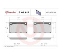 1x Kit de plaquettes de frein, frein à disque BREMBO P 68 012 convient pour