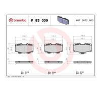 Brembo P83009 Plaquettes de Frein Avant