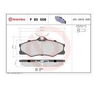 Brembo Kit de plaquettes de frein P 85 008 - avant pour VW Transporter T3 - 1x