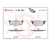 Brembo Plaquettes de frein P 85 031 Avant pour VW SEAT Jeu de 4