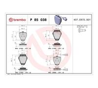 Brembo Plaquettes de frein P 85 038 pour Audi 100 C4 à trois volumes, A8 D2, A6 C4