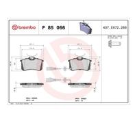 Brembo P85066 Plaquettes de Frein Arrière