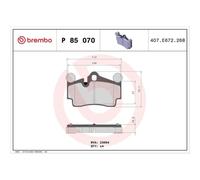 1x Kit de plaquettes de frein, frein à disque BREMBO P 85 070 convient pour