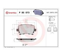 Brembo Plaquettes de frein P 85 073 arrière pour VW SKODA AUDI SEAT