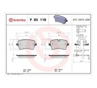 1x Kit de plaquettes de frein, frein à disque BREMBO P 85 118 convient pour