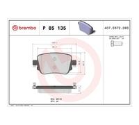 Brembo Plaquettes de frein P 85 135X pour Audi, SEAT, Skoda, VW