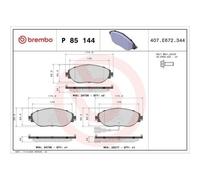 1x Kit de plaquettes de frein, frein à disque BREMBO P 85 144X convient pour