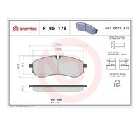 1x Kit de plaquettes de frein, frein à disque BREMBO P 85 178 convient pour