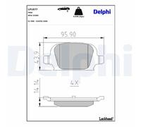 1x Kit de plaquettes de frein, frein à disque DELPHI LP1677 convient pour