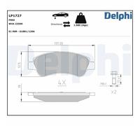 1x Kit de plaquettes de frein, frein à disque DELPHI LP1727 convient pour DS