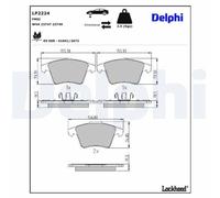 1x Kit de plaquettes de frein, frein à disque DELPHI LP2224 convient pour VW