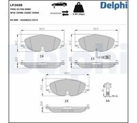 Delphi Plaquettes de frein LP2698 – jeu de 4 avant