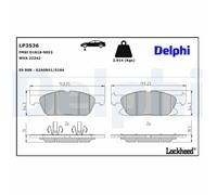 1x Kit de plaquettes de frein, frein à disque DELPHI LP3536 convient pour