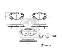 1x Kit de plaquettes de frein, frein à disque FEBI BILSTEIN 1000648