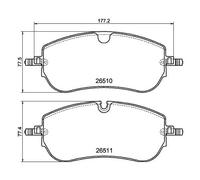 1x Kit de plaquettes de frein, frein à disque HELLA 8DB 355 044-251