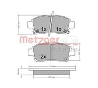 1x Kit de plaquettes de frein, frein à disque METZGER AUTOTEILE 1170436