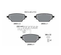 1x Kit de plaquettes de frein, frein à disque TEXTAR 2665402 convient pour