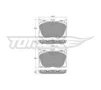 1x Kit de plaquettes de frein, frein à disque TOMEX Brakes TX 18-75