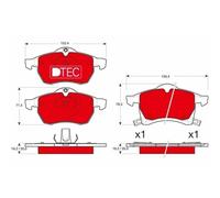 Plaquettes de frein GDB1350DTE TRW pour OPEL ASTRA G Break ZAFIRA A Monospace