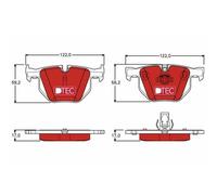 1x Kit de plaquettes de frein, frein à disque TRW GDB1727DTE convient pour